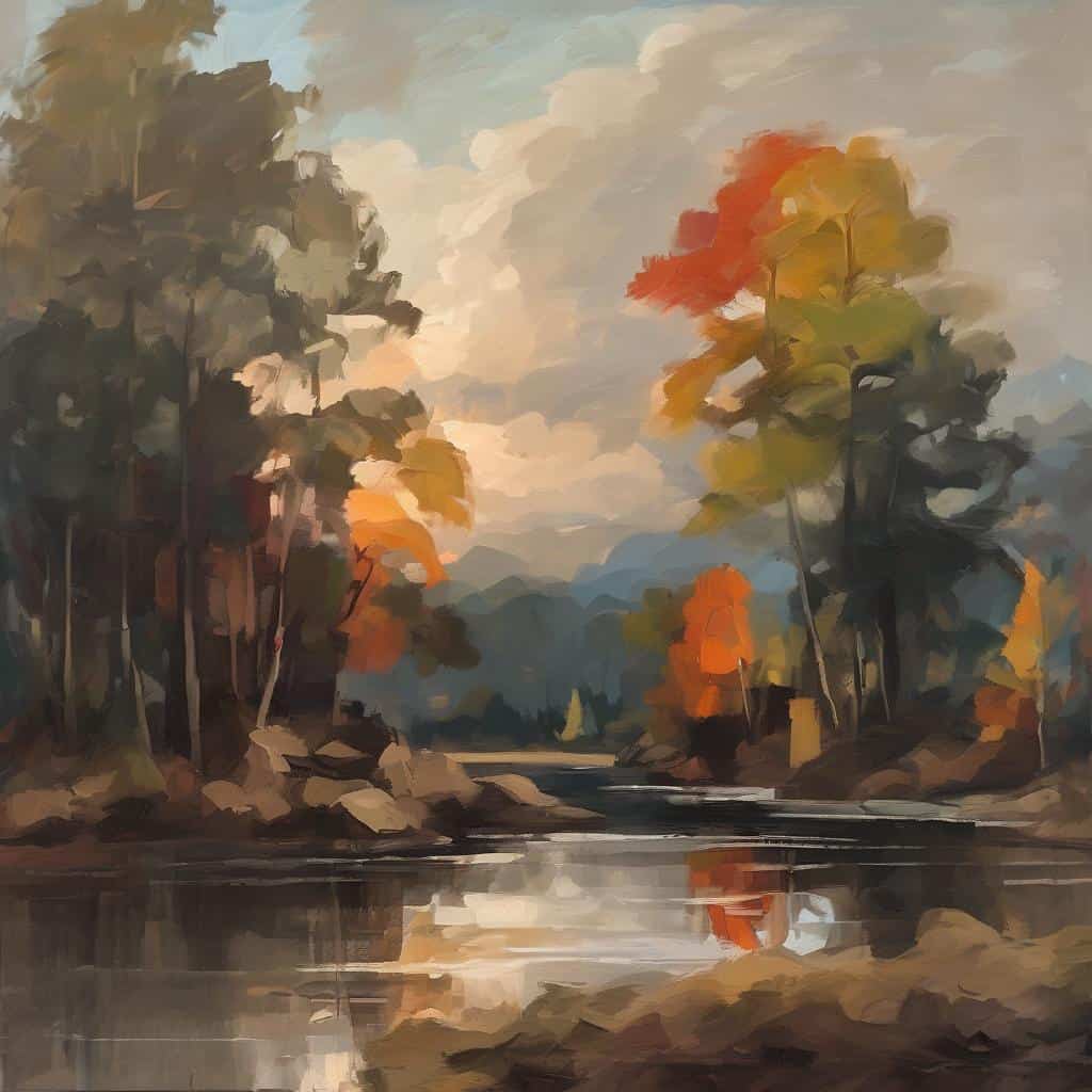 Ψυχεδελική φύση, αντίθεση χρωμάτων και αρμονία στη σύνθεση του πίνακα.